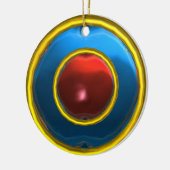 KLASSY RUBY EN SAPPHIRE GEM STONES KERAMISCH ORNAMENT (Links)