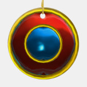 KLASSY RUBY EN SAPPHIRE GEM STONES KERAMISCH ORNAMENT (Achterkant)