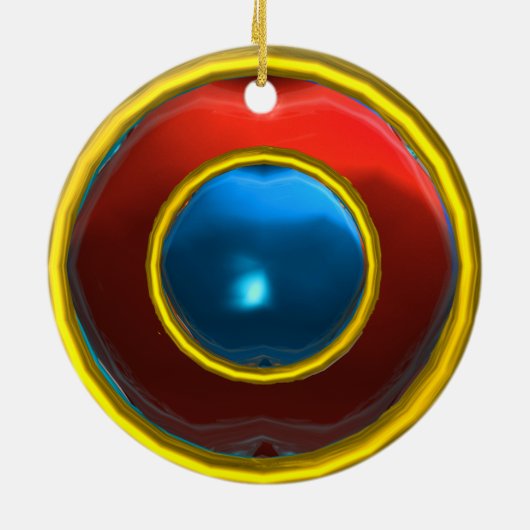 KLASSY RUBY EN SAPPHIRE GEM STONES KERAMISCH ORNAMENT (Achterkant)