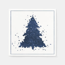 Klastige kerstbomen| Klassieke marineblauw Servet