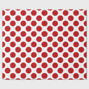 Klasy White poka dot patroon op rood Cadeaupapier