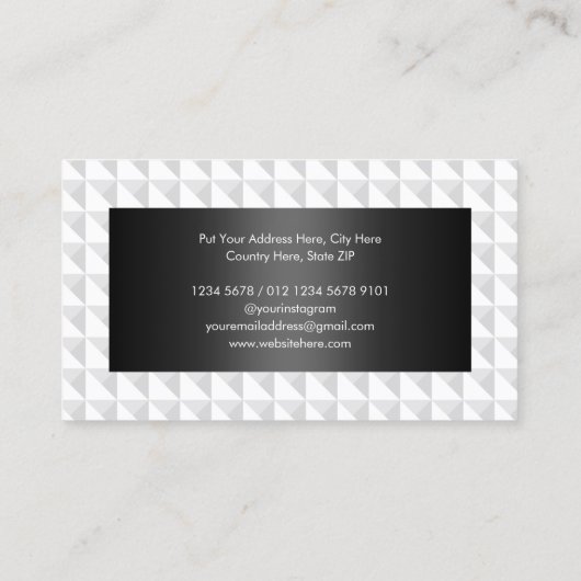 Klaszwart-wit Visitekaartje (Achterkant)