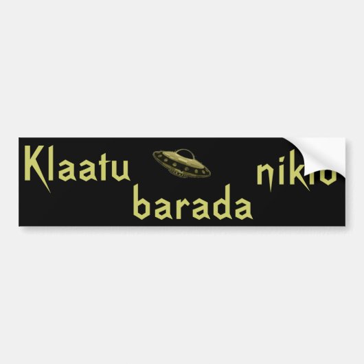 Klatu barada nikto-bumpersticker bumpersticker (Voorkant)
