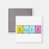 Klaus periodiek table name magnet magneet (Voorkant / Achterkant)