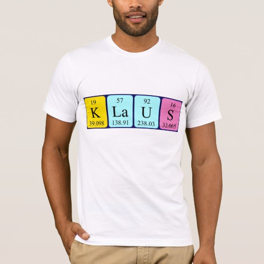 Klaus periodiek table name shirt (Voorkant)