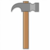 Klauw Hammer Cartoon Sticker (Voorkant)