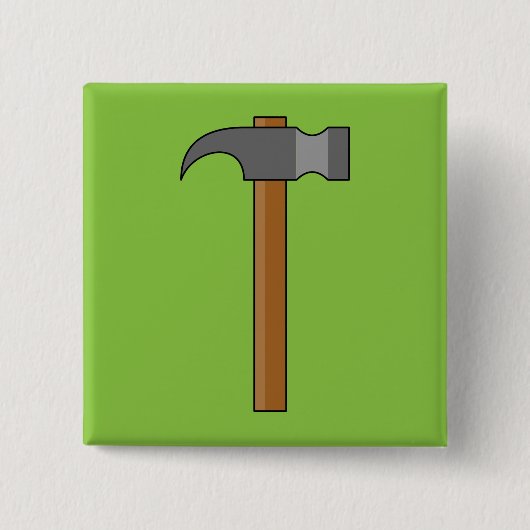 Klauw Hammer Cartoon Vierkante Button 5,1 Cm (Voorkant)