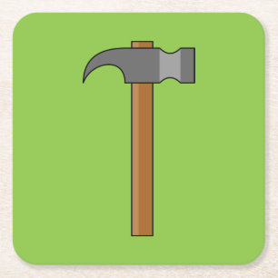 Klauw Hammer Cartoon Vierkante Kartonnen Onderzetter