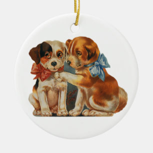 klauw Valentijnse Puppy Love van twee honden Keramisch Ornament