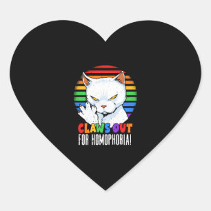 Klauwen uit voor homofobie regenboog boze holebi k hart sticker