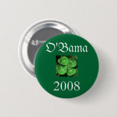 klaver 2, O'Bama, 2008 Ronde Button 5,7 Cm (Voorkant /achterkant)