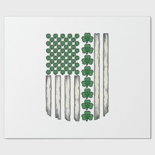 Klaver Amerikaanse Vlag Vintage Vector Ontwerp_1 Cadeaupapier