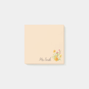 Klaver bloem boeket monogram leraar post-it® notes