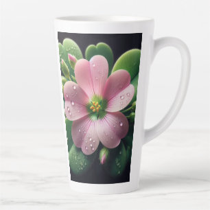 Klaver Bloemen Roze en Groene Oxalis Latte Mok