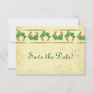 Klaver en Gouden Ierse Bewaar de Datum Save The Date