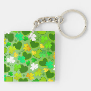 Klaver en St. Patrick's Day Hartjes Sleutelhanger