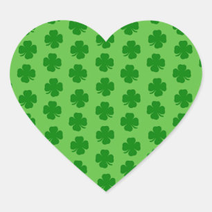 Klaver, fijne St. Patrick's Dag! Hart Sticker