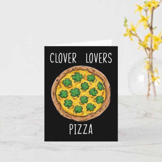 Klaver Liefhebbers Pizza St Patrick's Day Fun Boys Kaart (Gele Bloem)