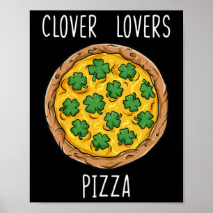 Klaver Liefhebbers Pizza St Patrick's Day Fun Boys Poster