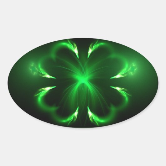 klaver ovale sticker (Voorkant)