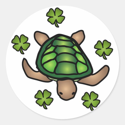 Klaver & Schildpad Sticker (Voorkant)