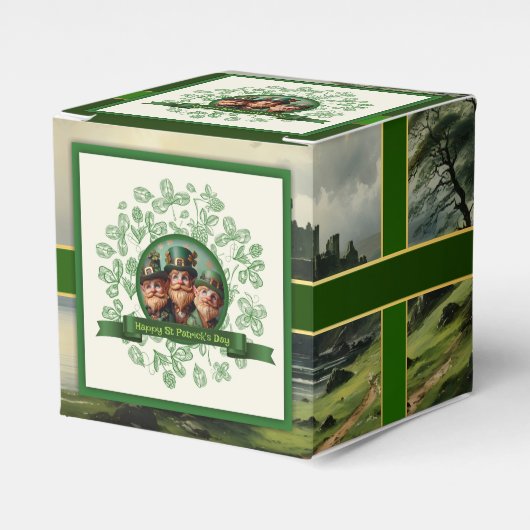 Klaver St Patrick's Day Landschap CFB Bedankdoosjes (Voorkant Zijde)