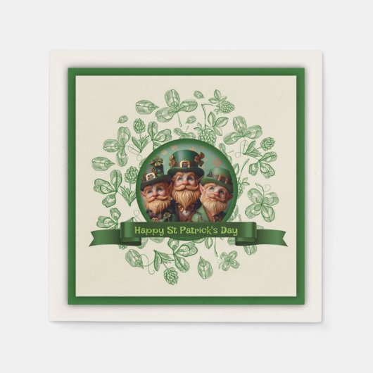  Klaver St Patrick's Day Leprechauns PPN Servet (Voorkant)