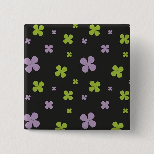 Klaver Vierkante Button 5,1 Cm (Voorkant)