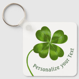 Klaverblad geluksbrenger vintage gepersonaliseerd  sleutelhanger