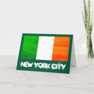 Klaverblad & Luchtlijnen: NYC Iers erfgoed vlag Bedankkaart