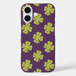 Klaverblad met vier blaadjes patroon iPhone 16 hoesje