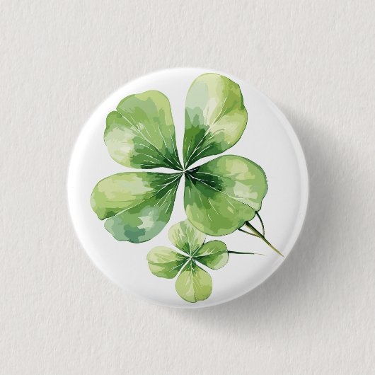 Klaverblad Ronde Button 3,2 Cm (Voorkant)