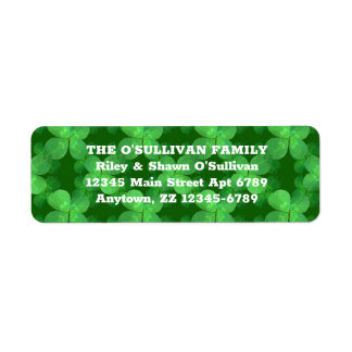 Klaverpatroon Lucky Green Botanical Iers Etiket