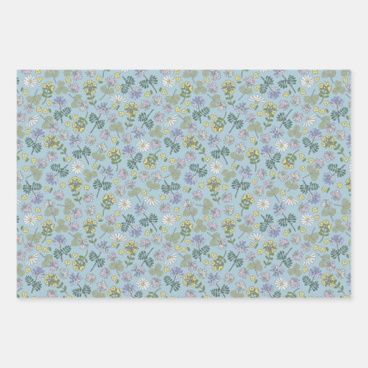 Klavers en Wildbloemen Inpakpapier Vel (Voorkant 2)
