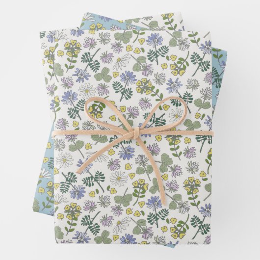 Klavers en Wildbloemen Inpakpapier Vel (In situ)