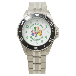 Klavertje drie Spanje Ierland VS Vlaggen Horloge