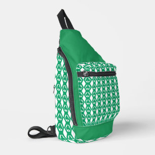 Klavertje Groen Wit Hexagon Patroon Sling Bag