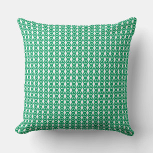 Klavertje Groen Wit Hexagonen Patroon Kussen