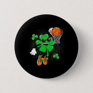 Klavertje Leprechaun Skelet Dunk St. Patrick's Day Ronde Button 5,7 Cm