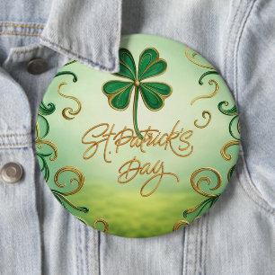 Klavertje Sint-Patrick's Dag Ronde Button 6,0 Cm