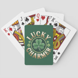 Klavertje vier Gouden Lucky Charmer kaartspel Pokerkaarten