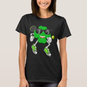 Klavertje vier Tennis spelende Leprechaun Hoed St. T-shirt