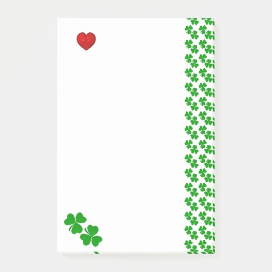Klavertjes met rood hart Papierwaren Post-it® Notes (Voorkant)