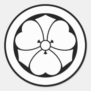 Klaverzuring met zwaarden in cirkel 1 ronde sticker