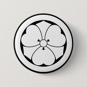 Klaverzuring met zwaarden in een cirkel ronde button 5,7 cm