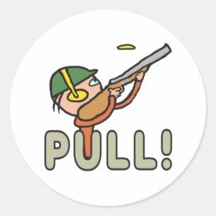 Klay Pigeon Trap Shooting Ronde Sticker