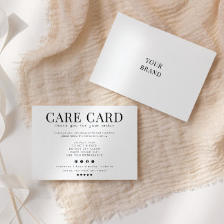 Kleding Care Minimalist bedankpas Visitekaartje