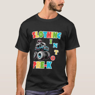 Kleding in Pre K Funny Sloth Monster Truck Terug T-shirt