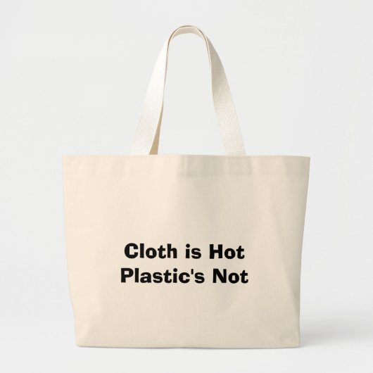 Kleding is niet heet plastic grote tote bag (Voorkant)