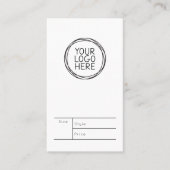 Kleding Label Prijs Maat Logo Hang Label (Voorkant)